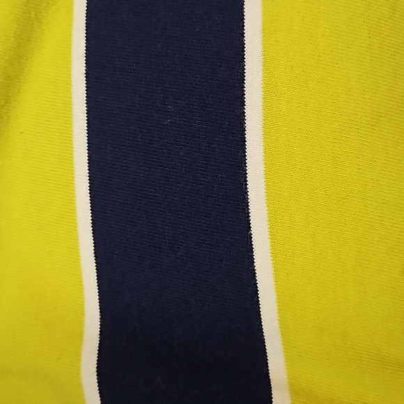 Land's End Rugby Shirt Boys Size 10-12 Blue Yellow- Green Stripes - Picture 7 of 8